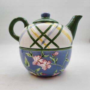 Waverly Garden Room Heirloom Masterpiece Teapot Tea-For-One 3PC Set Floral VTG